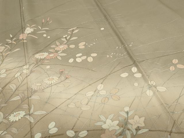 平和屋着物*夏物 訪問着 絽 草花文 暈し染め 正絹 逸品 AABC6934jd