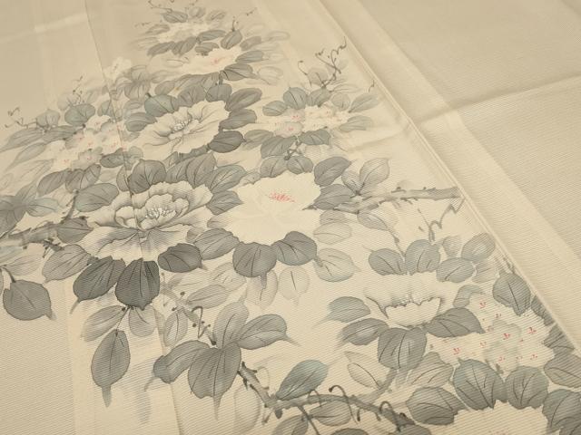平和屋着物*夏物 訪問着 絽 手描き 草花文 正絹 逸品 AABC6938jd