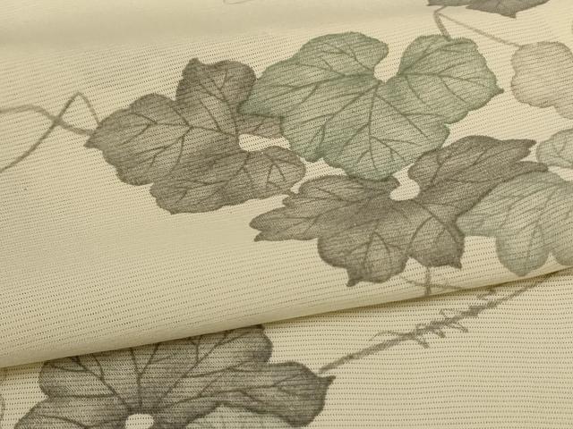平和屋着物*夏物 小紋 絽 蔦の葉文 正絹 逸品 AABC6949jd