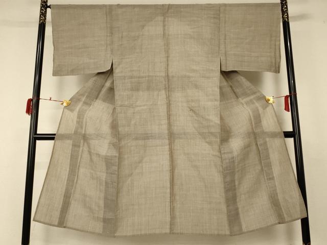 平和屋着物*夏物 男性 小千谷ちぢみ 霞文 麻 逸品 AABC6951jd