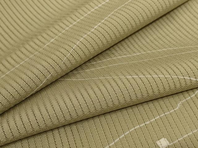 平和屋着物*夏物 小紋 縦絽 幾何学文様 五泉 反端付き 正絹 逸品 AABC6952jd