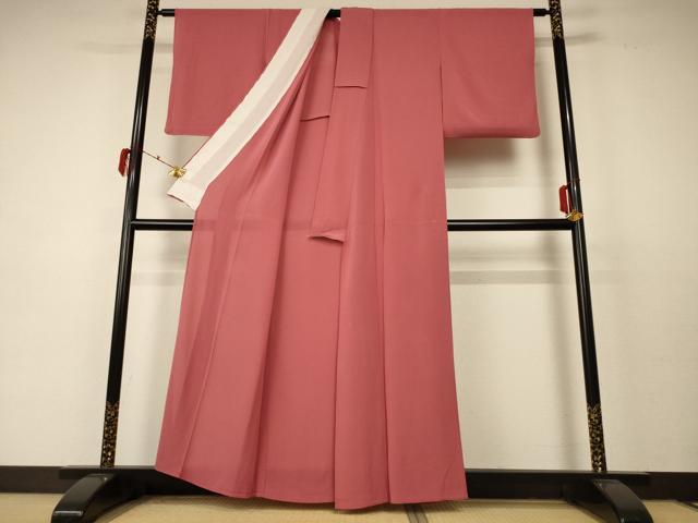 平和屋着物*夏物 色無地 絽縮緬 浅緋色 正絹 逸品 AABC6961jd