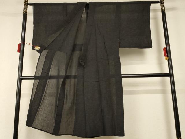 平和屋着物*夏物 男性 紗紬 横縞 正絹 逸品 AABC6968jd