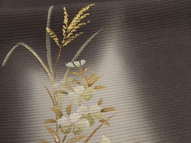 平和屋着物*夏物 訪問着 絽 草花文 暈し染め 金彩 正絹 逸品 AABC6969jd