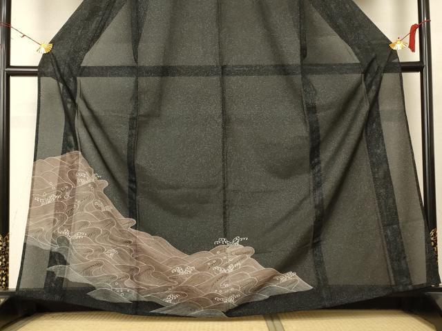 平和屋着物*夏物 訪問着 絽 立波文 洗える着物 AABC6975jd