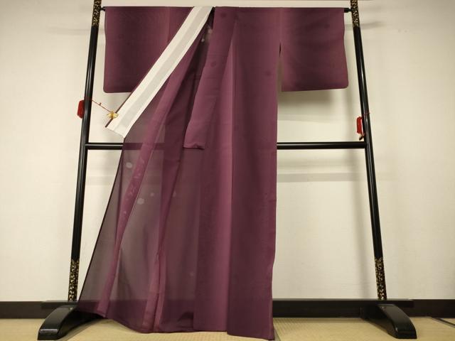 平和屋着物*夏物 小紋 紗 水玉 暈し染め 正絹 逸品 AABC6985jd