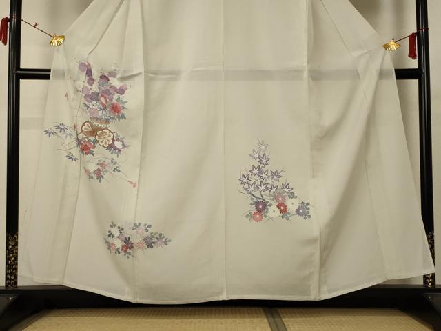 平和屋着物*夏物 訪問着 絽 花車文 正絹 逸品 AABC6988jd