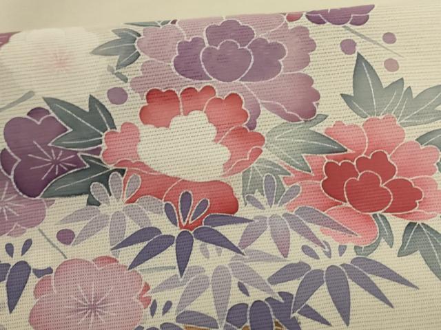 平和屋着物*夏物 訪問着 絽 花車文 正絹 逸品 AABC6988jd