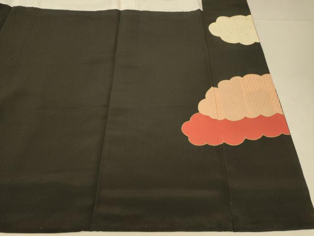 平和屋着物■豪華黒留袖 駒刺繍 吉祥雲取り文 金彩 正絹 逸品 AABC7210fw