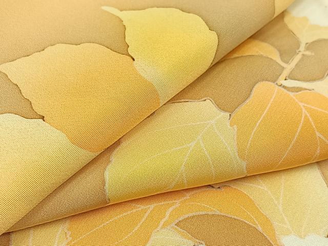 平和屋着物▽上質な小紋 単衣 枝花文 正絹 逸品 AABC7481jh