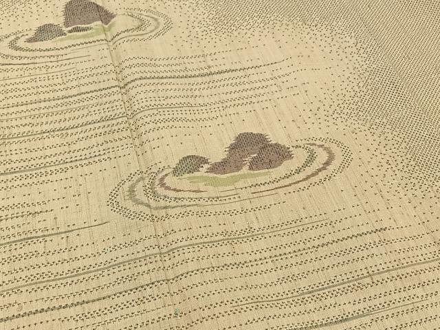 平和屋着物▽訪問着 単衣 紬地 枯山水 ますいわ屋扱い 正絹 逸品 AABC7492jh