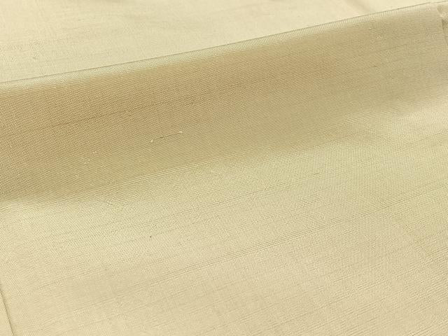 平和屋着物▽上質な紬 単衣 薄卵色 正絹 逸品 AABC7504jh
