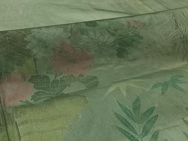 平和屋着物▽訪問着 無双 紗袷 紗×紗 風景花文 銀彩 正絹 逸品 AABC7508jh