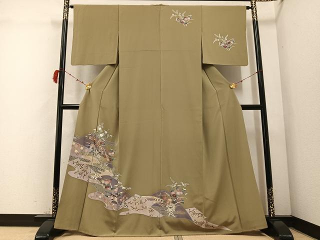 平和屋着物●訪問着 友禅 鏡裏花文 金彩 正絹 逸品 AABC8018ph