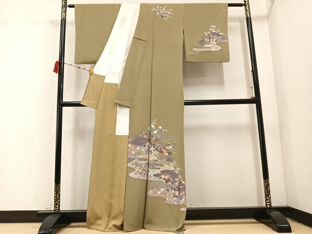 平和屋着物●訪問着 友禅 鏡裏花文 金彩 正絹 逸品 AABC8018ph