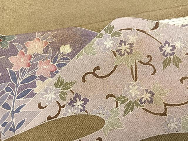 平和屋着物●訪問着 友禅 鏡裏花文 金彩 正絹 逸品 AABC8018ph