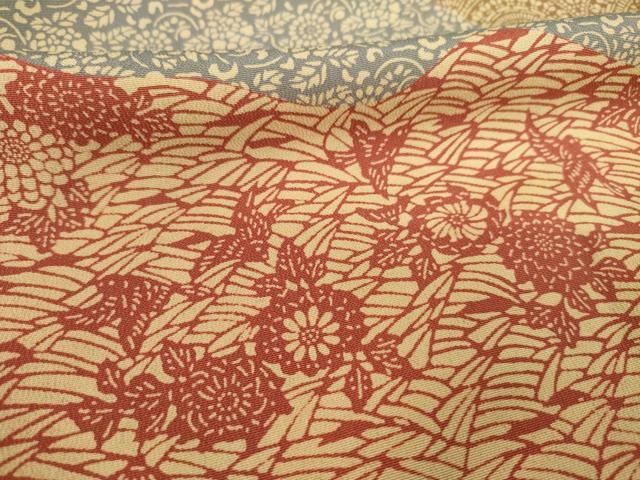 平和屋着物●訪問着 型染め 道長吉祥花文 正絹 逸品 AABC8139ck