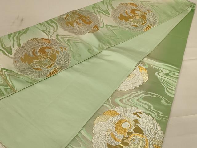 平和屋着物◎六通柄袋帯 唐織 双鳥文 金銀糸 正絹 逸品 AABC8371dt