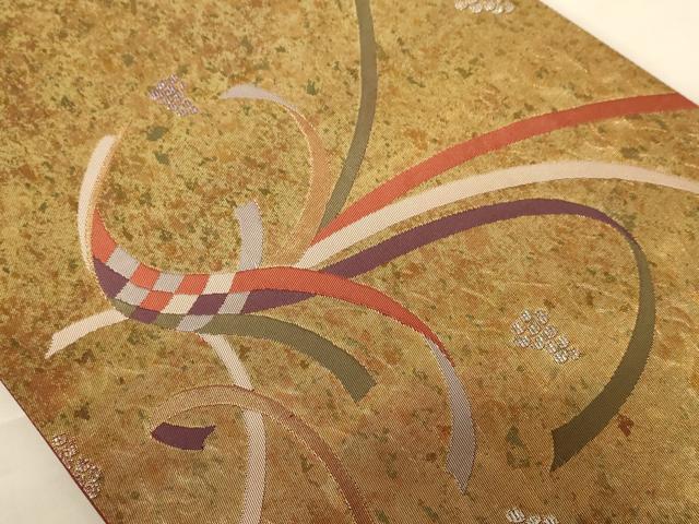 平和屋着物◎六通柄袋帯 葡萄 熨斗 引箔 正絹 逸品 AABC8380dt