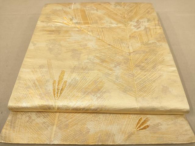 平和屋着物◎六通柄袋帯 枝松文 金糸 正絹 逸品 AABC8455dt