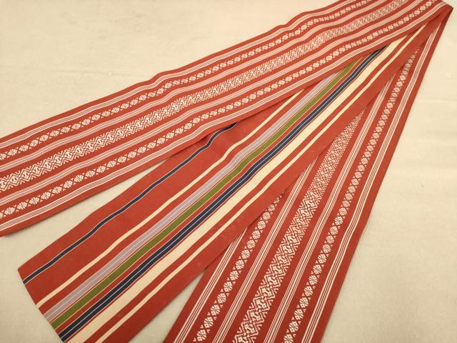 平和屋着物◎本場筑前博多織 半幅帯 献上 正絹 逸品 AABC8466dt