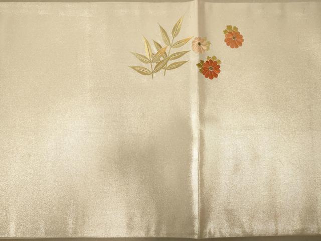 平和屋着物◎太鼓柄袋帯 駒刺繍 総相良刺繍 花絵巻 金銀糸 正絹 逸品 AABC8473dt