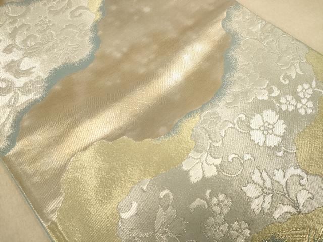 平和屋着物◎六通柄袋帯 道長花文 栄箔錦 金銀糸 正絹 逸品 AABC8507dt