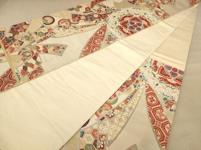 平和屋着物◎六通柄袋帯 唐織 束ね熨斗花文 金銀糸 正絹 逸品 AABC8533dt