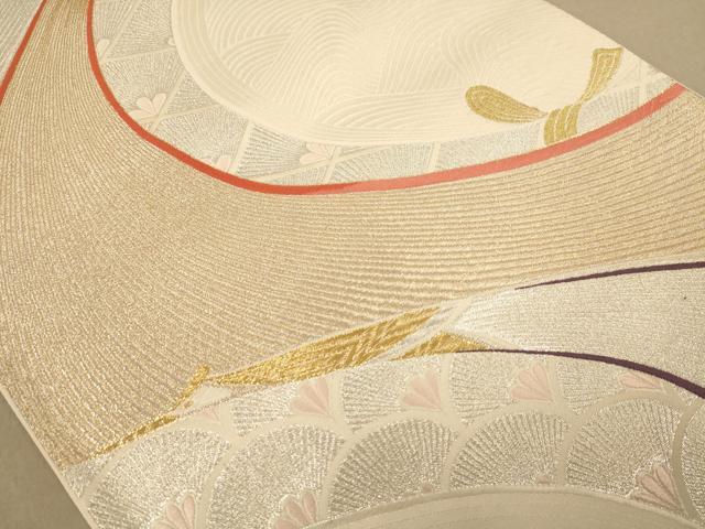 平和屋着物◎西陣 京洛苑たはら謹製 六通柄袋帯 唐織 飛鶴松文 金銀糸 やまと誂製 正絹 逸品 AABC8535dt