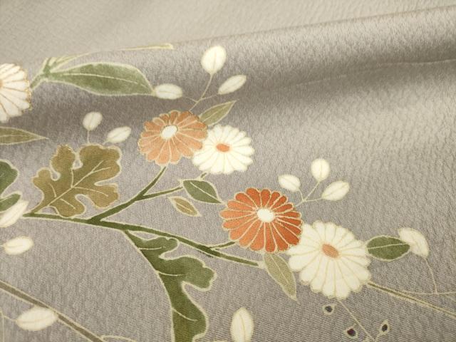 平和屋着物●訪問着 友禅 草花文 金彩 正絹 逸品 AABC8677ck