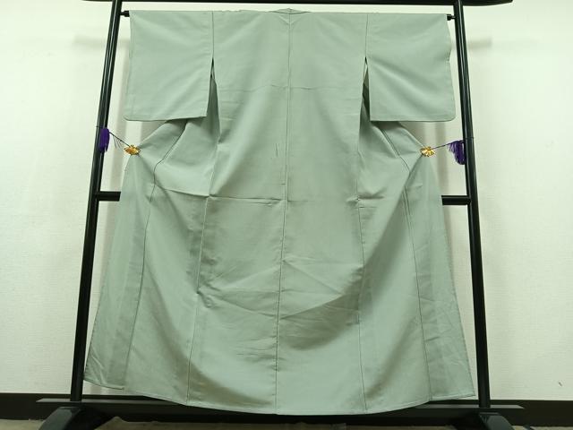 平和屋着物▽お召 単衣 空色 正絹 逸品 AABC8691jh