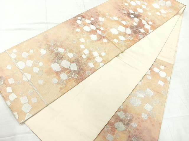 平和屋着物◎六通柄袋帯 箔散らし文 銀糸 正絹 逸品 AABC8770uk