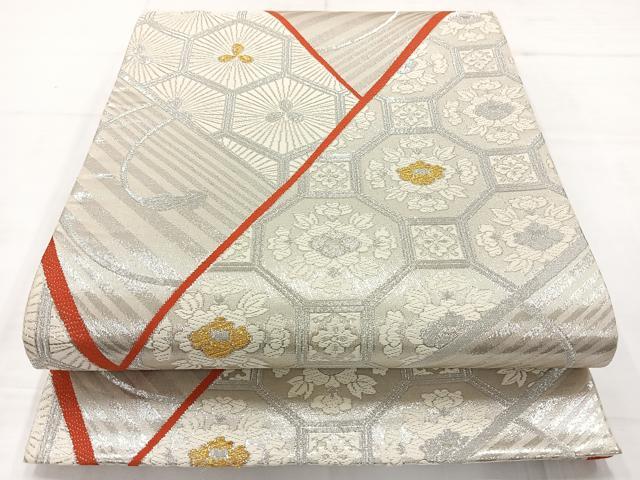 平和屋着物◎六通柄袋帯 唐織 蜀江花文 金銀糸 正絹 逸品 AABC8775uk