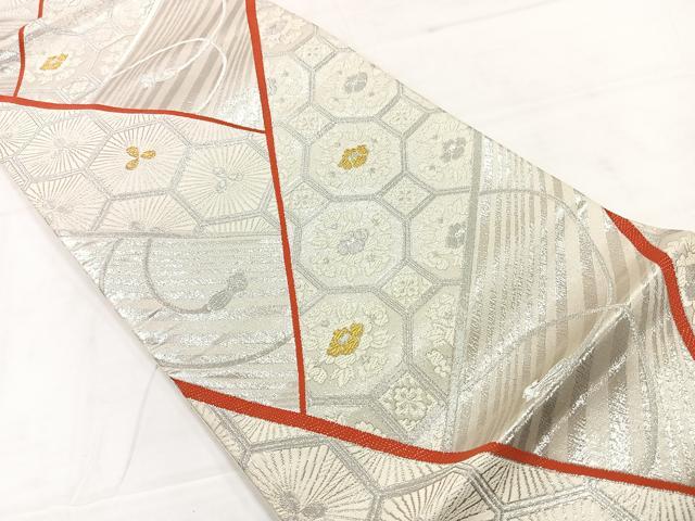平和屋着物◎六通柄袋帯 唐織 蜀江花文 金銀糸 正絹 逸品 AABC8775uk