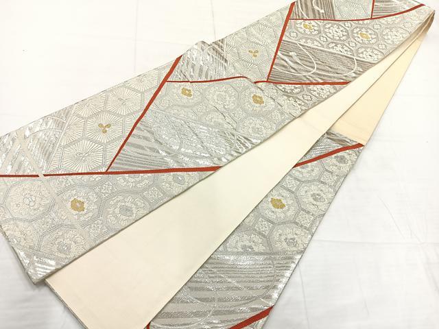 平和屋着物◎六通柄袋帯 唐織 蜀江花文 金銀糸 正絹 逸品 AABC8775uk