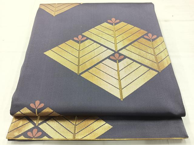 平和屋着物◎六通柄袋帯 唐織 枝松文 金糸 正絹 逸品 AABC8777uk