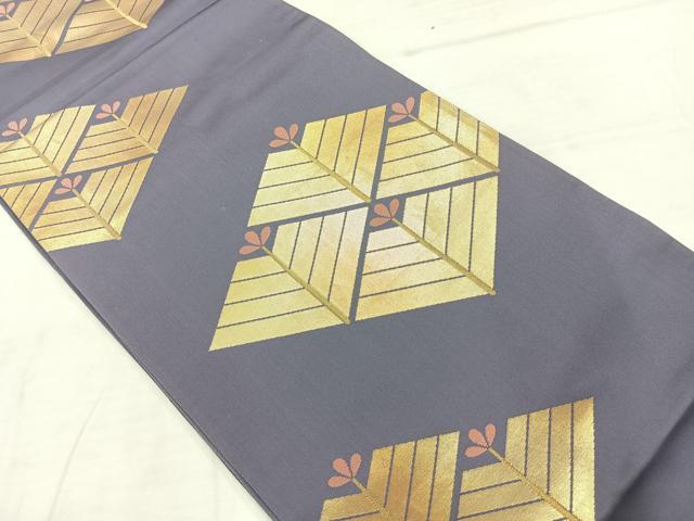 平和屋着物◎六通柄袋帯 唐織 枝松文 金糸 正絹 逸品 AABC8777uk