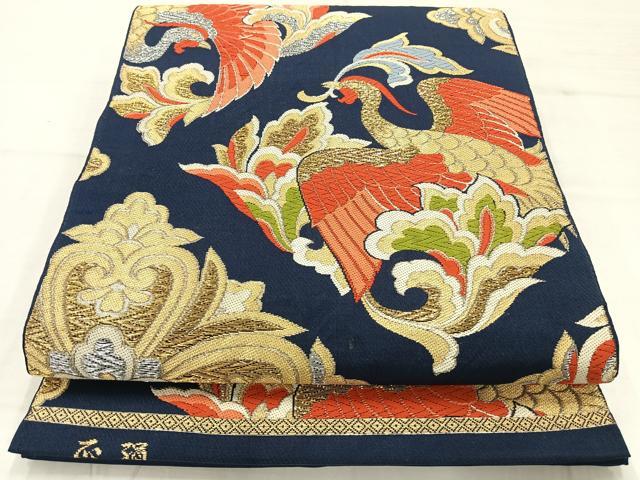 平和屋着物◎六通柄袋帯 唐織 鳳凰花文 金銀糸 正絹 逸品 AABC8860uk