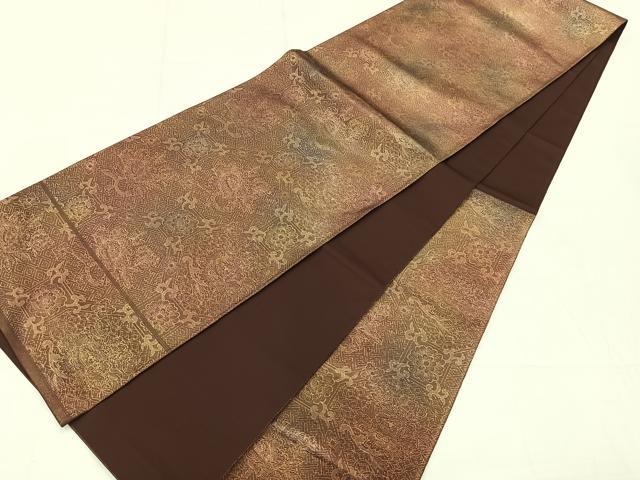平和屋着物◎六通柄袋帯 蜀江更紗花文 正絹 逸品 AABC8989uk