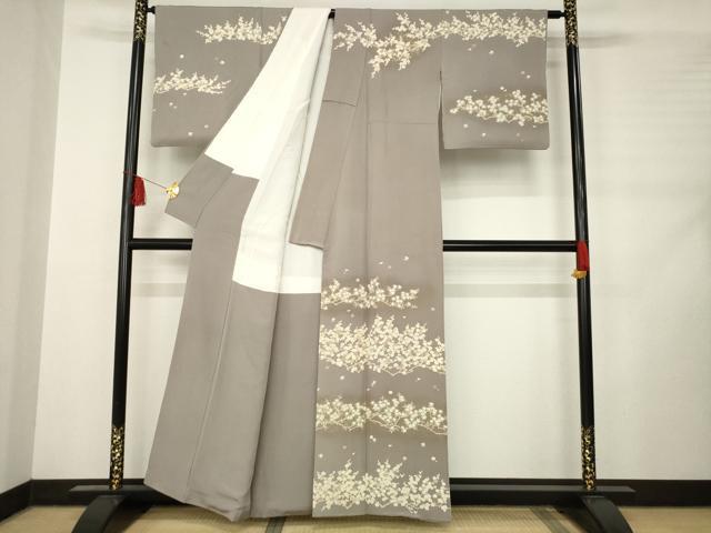 平和屋着物●訪問着 枝花文 梅 橘 金彩 正絹 逸品 AABC9204ck
