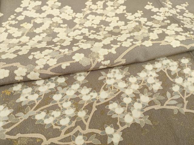 平和屋着物●訪問着 枝花文 梅 橘 金彩 正絹 逸品 AABC9204ck