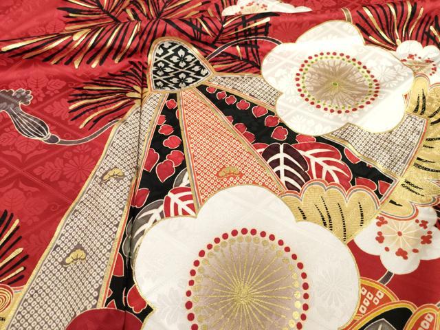 平和屋着物●豪華振袖 駒刺繍 松竹梅吉祥花文 金彩 仮絵羽 逸品 未使用 AABC9208ck