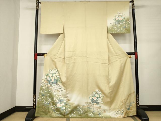 平和屋着物●訪問着 花車文 金彩 正絹 逸品 AABC9231ck