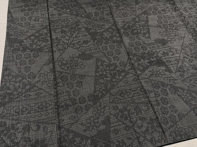 平和屋着物●結城紬 80亀甲 亀甲花文 正絹 逸品 AABC9297ph