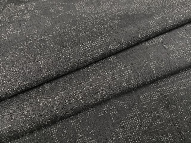 平和屋着物●結城紬 80亀甲 亀甲花文 正絹 逸品 AABC9297ph
