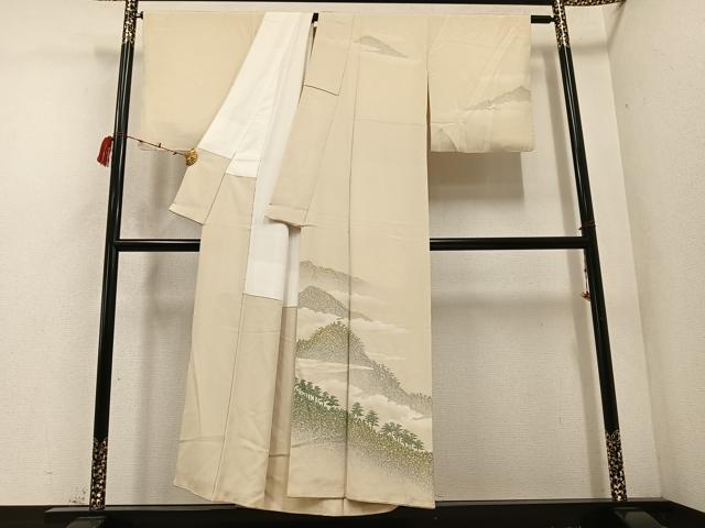 平和屋着物●訪問着 遠山樹林文 正絹 逸品 AABC9315ph