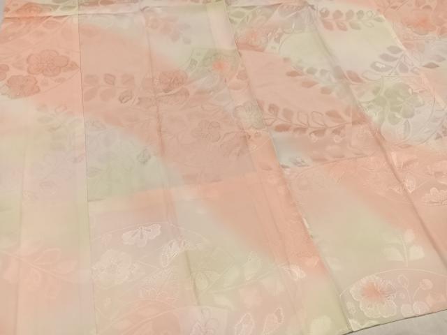 平和屋着物●長襦袢 無双仕立て 辻が花地紋 暈し染め 正絹 逸品 未使用 AABC9336ph