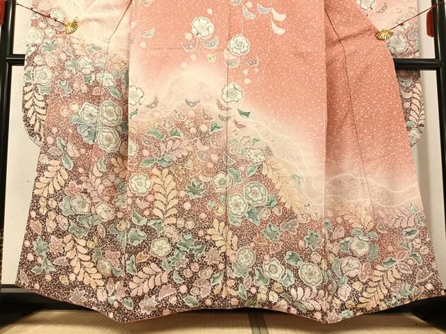 平和屋着物●豪華振袖 辻が花 暈し染め 銀通し地 正絹 逸品 AABC9347ph