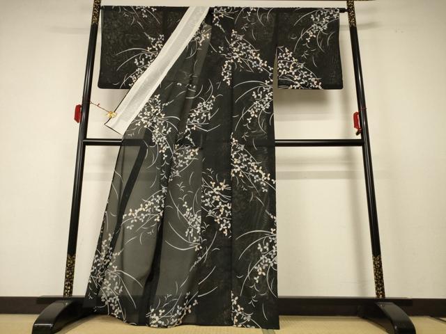 平和屋着物*夏物 小紋 絽 萩文 金彩 洗える着物 AABC9363jd