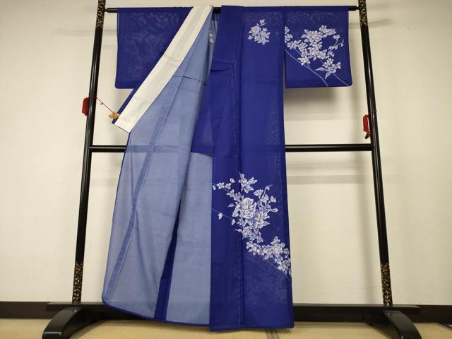 平和屋着物*夏物 訪問着 絽 枝花文 洗える着物 AABC9365jd